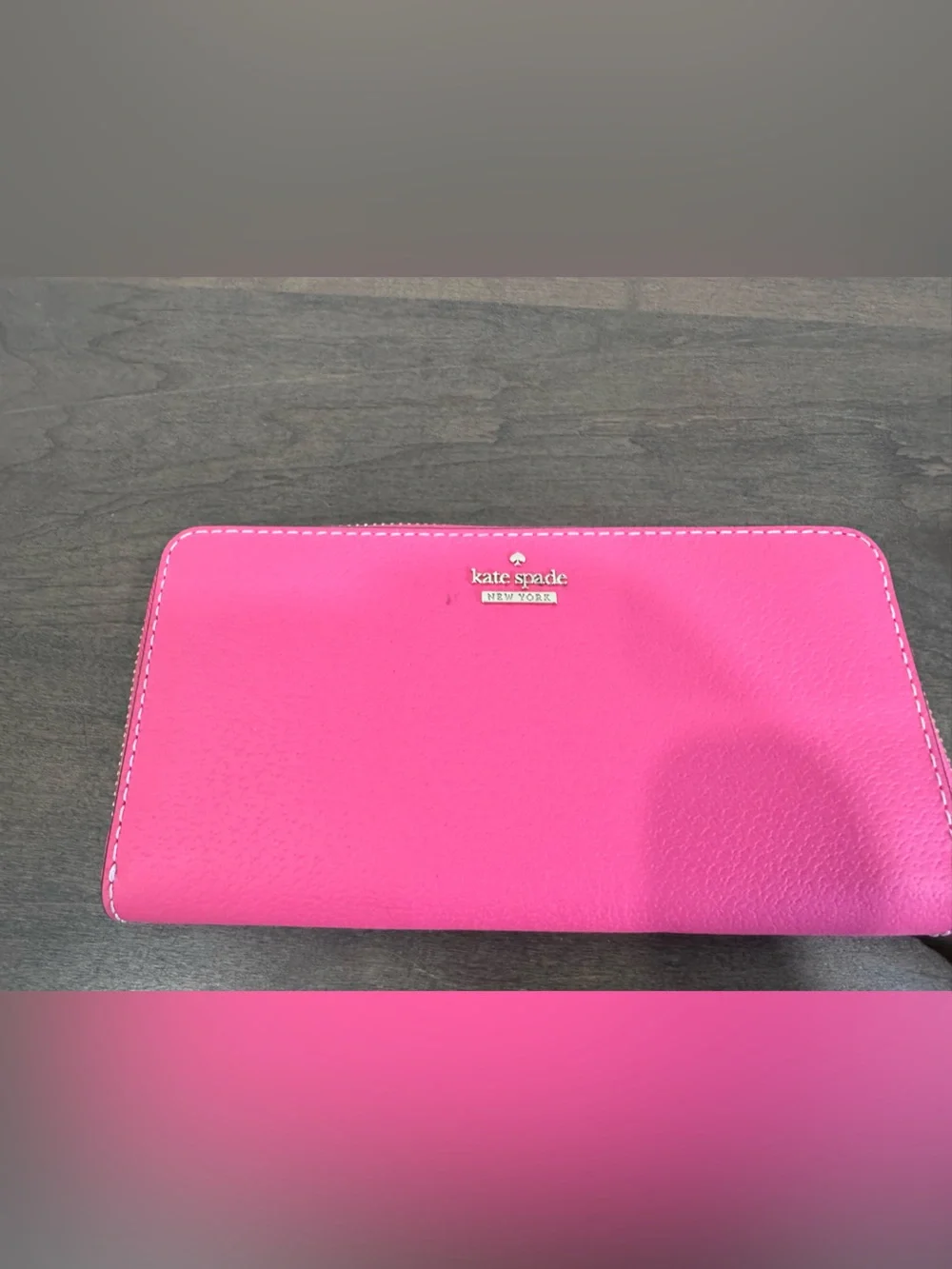 kate spade Bright Pink Leather Zip-Around Wallet